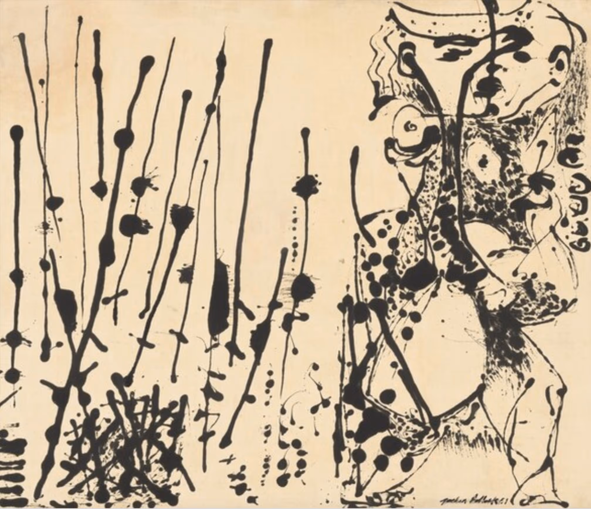 JACKSON POLLOCK, 1951. ENAMEL ON CANVAS.