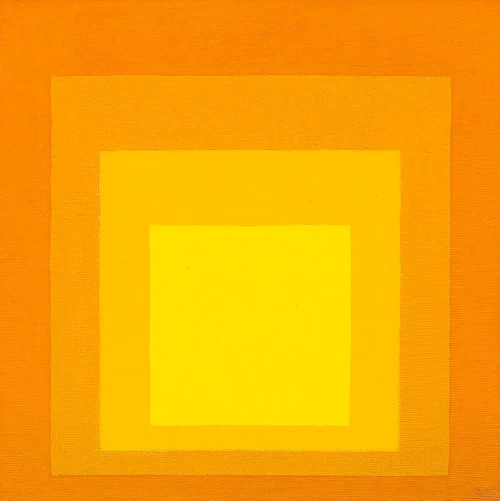 JOSEF ALBERS, 1969. CASEIN AND OIL ON MASONITE