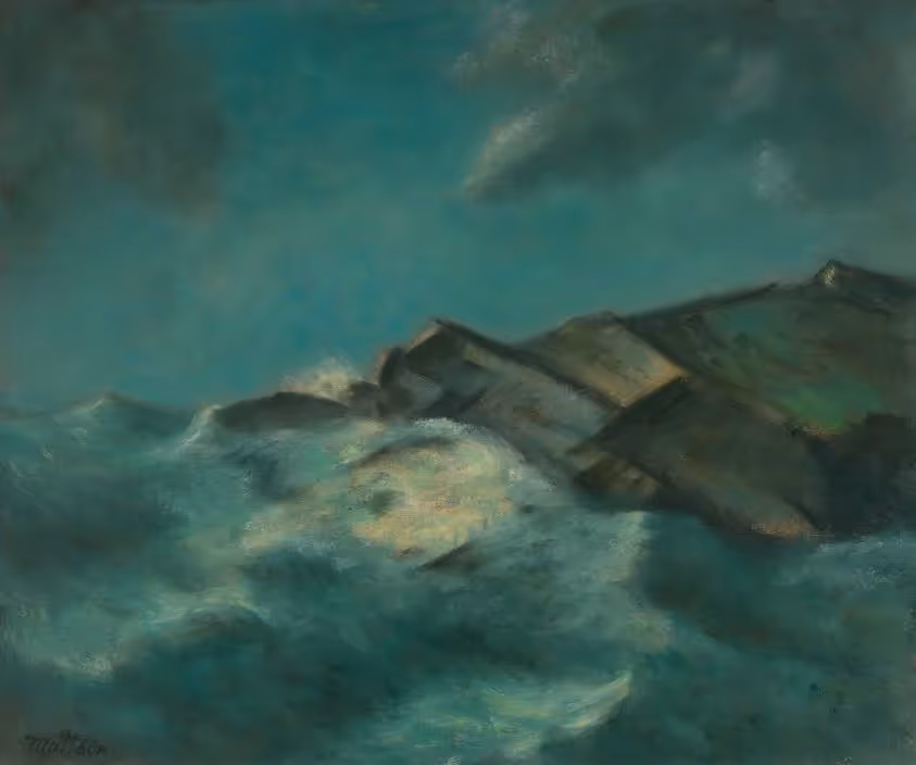 HENRY MATTSON, 1933. OIL AND WATERCOLOR ON CANVAS.
