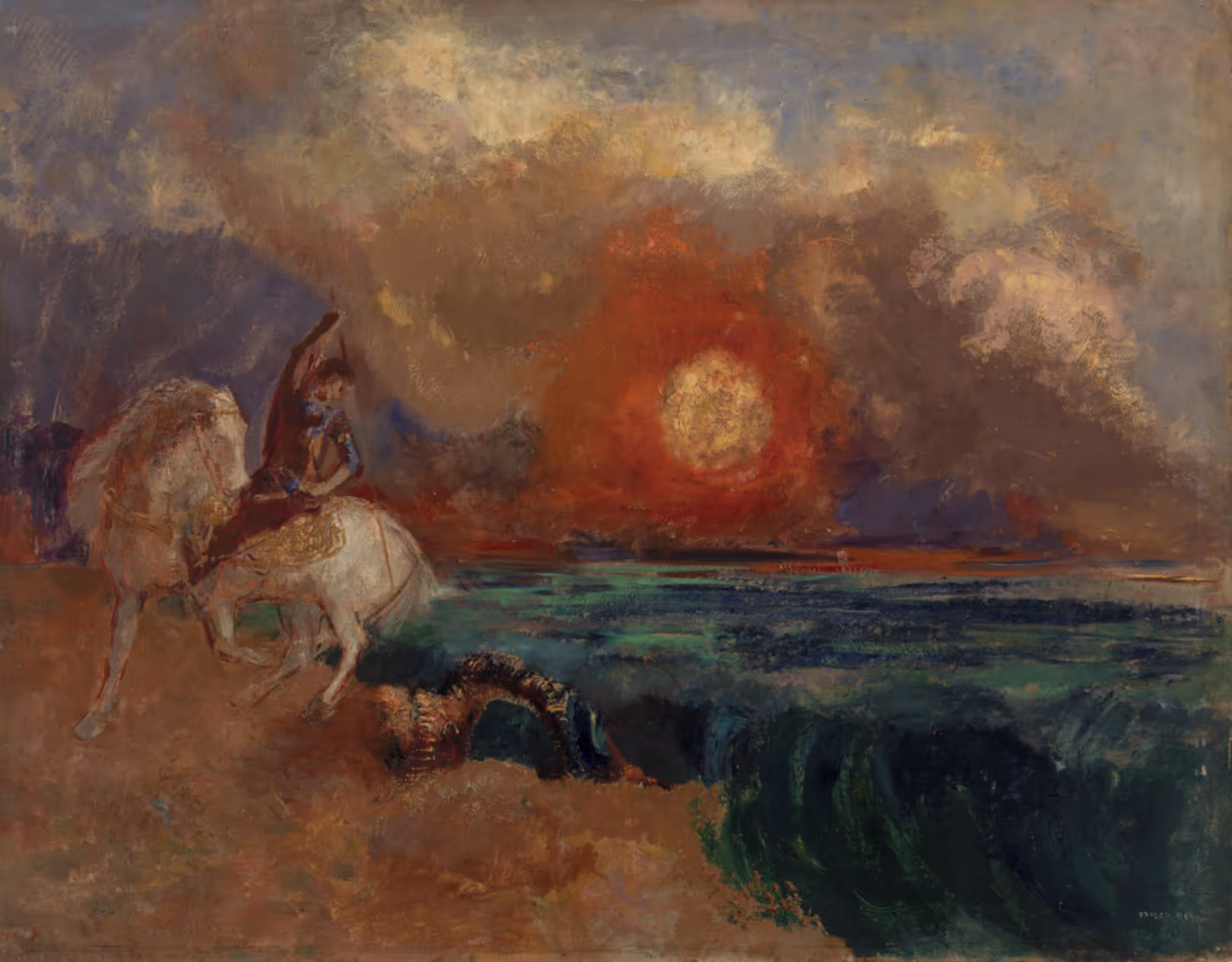 ODILON REDON, c.1910. OIL ON PAPERBOARD.