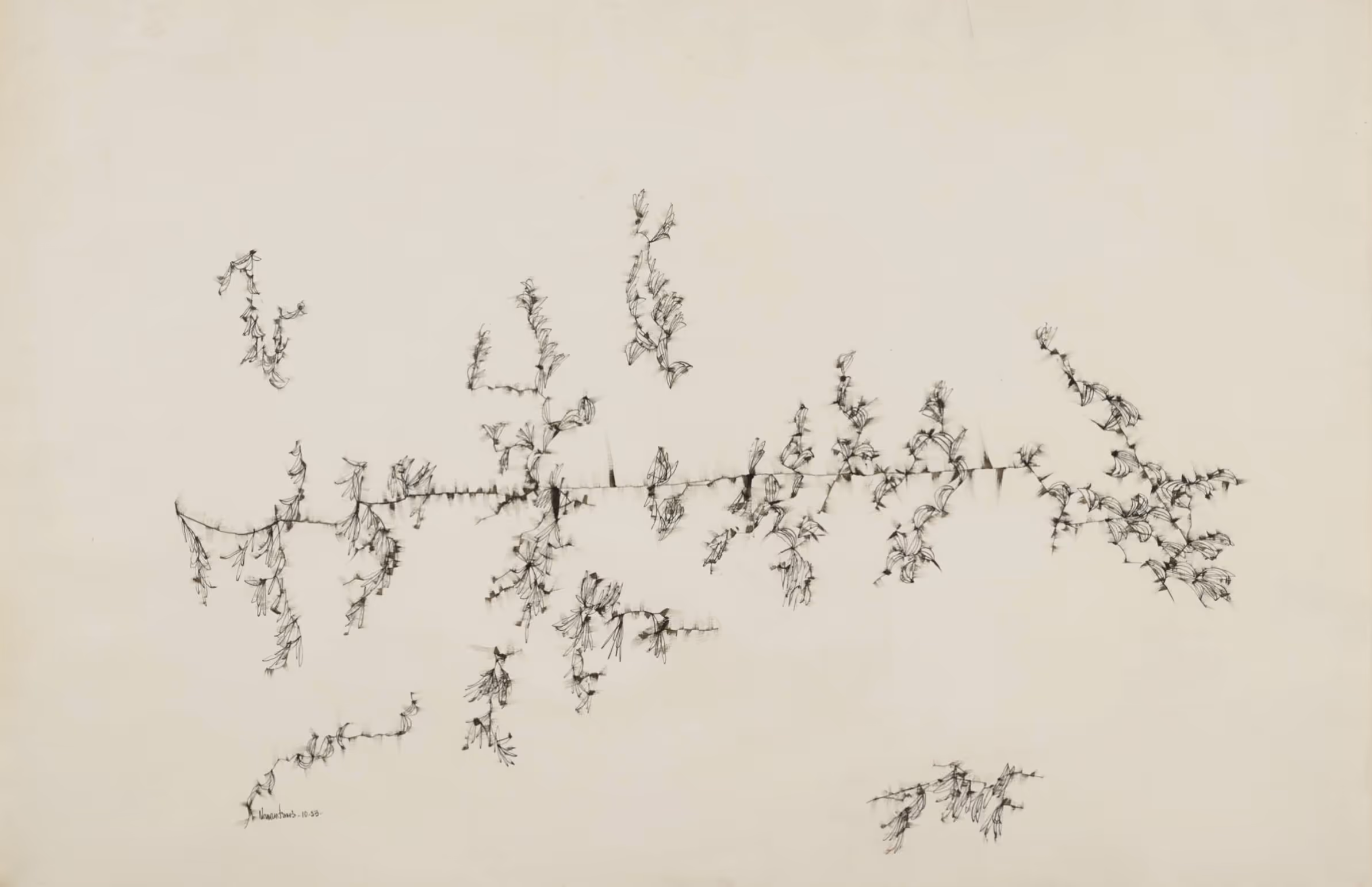 NORMAN LEWIS, 1953. INK ON PAPER.