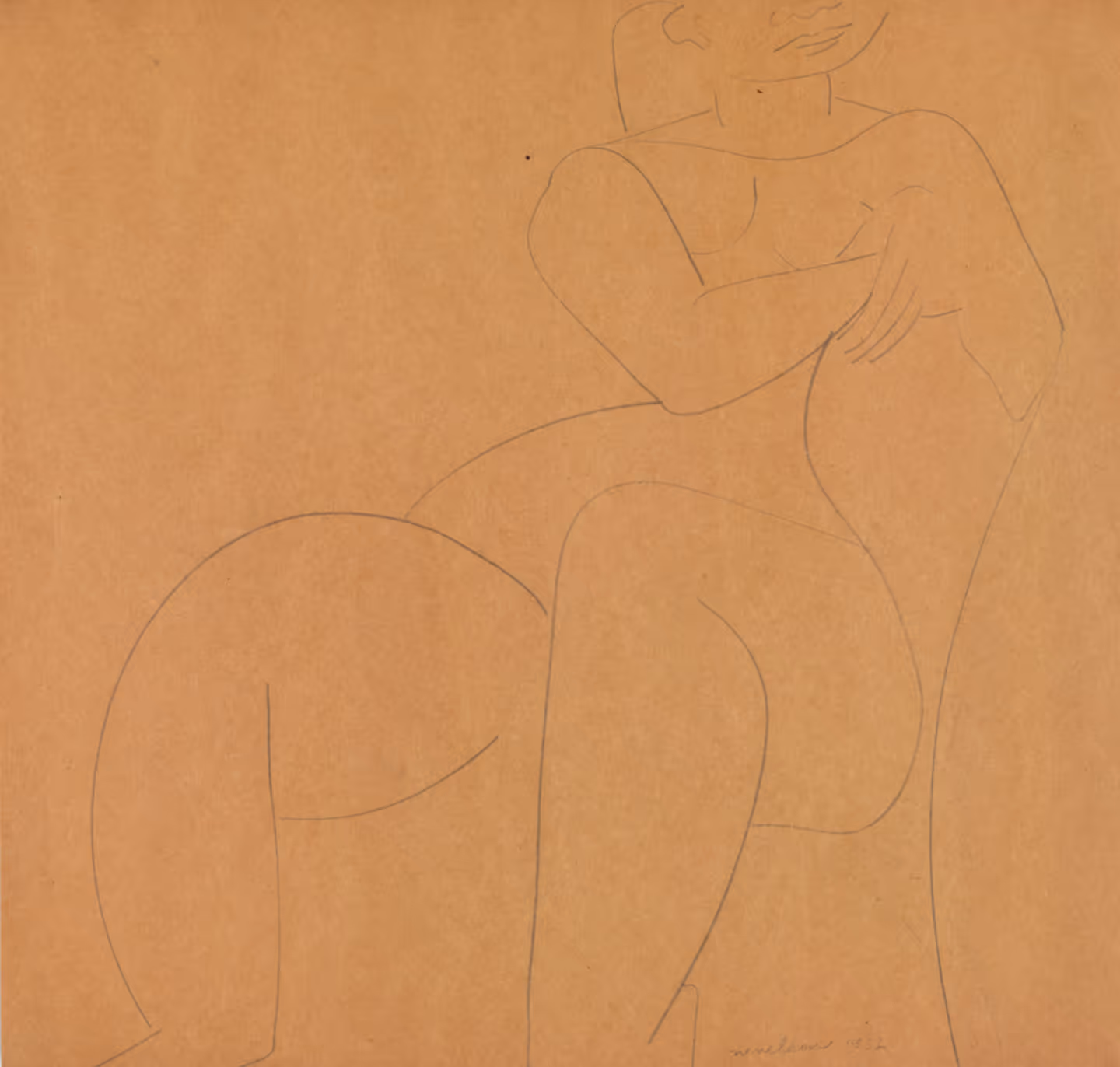 LOUISE NEVELSON, 1932. GRAPHITE ON PAPER.