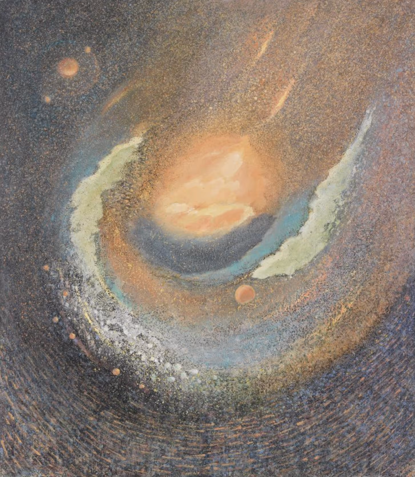 BANG HAI JA, 1989. NATURAL PIGMENT AND HANJI PAPER ON CANVAS.
