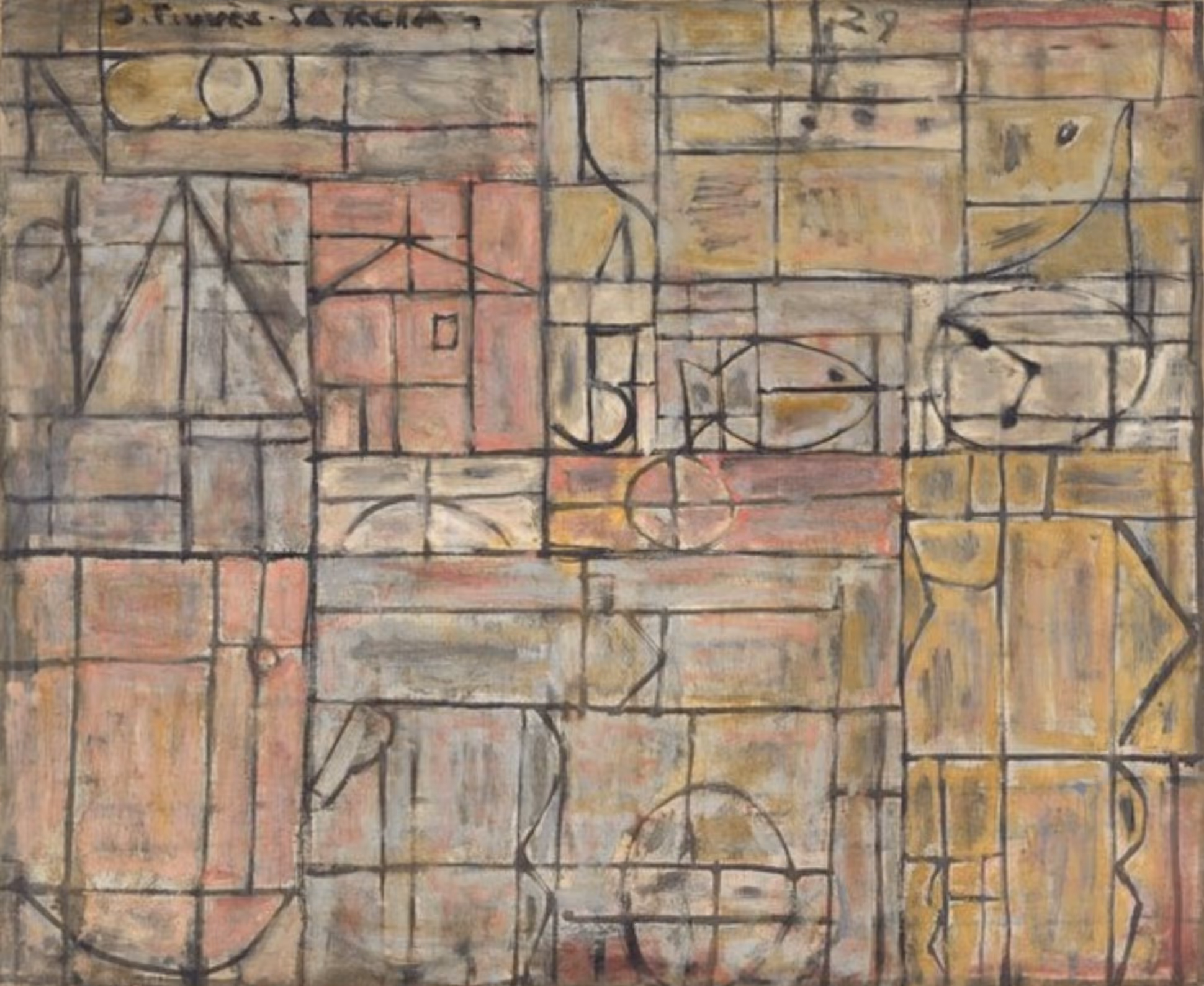 JOAQUÍN TORRES-GARCIA, 1929. OIL ON CANVAS.