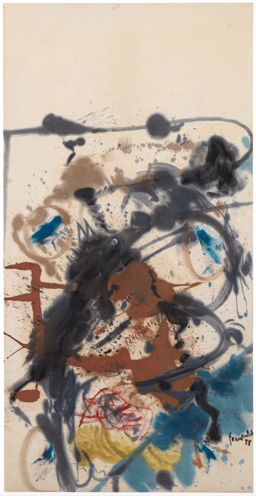 HELEN FRANKENTHALER, 1958. OIL ON CANVAS.
