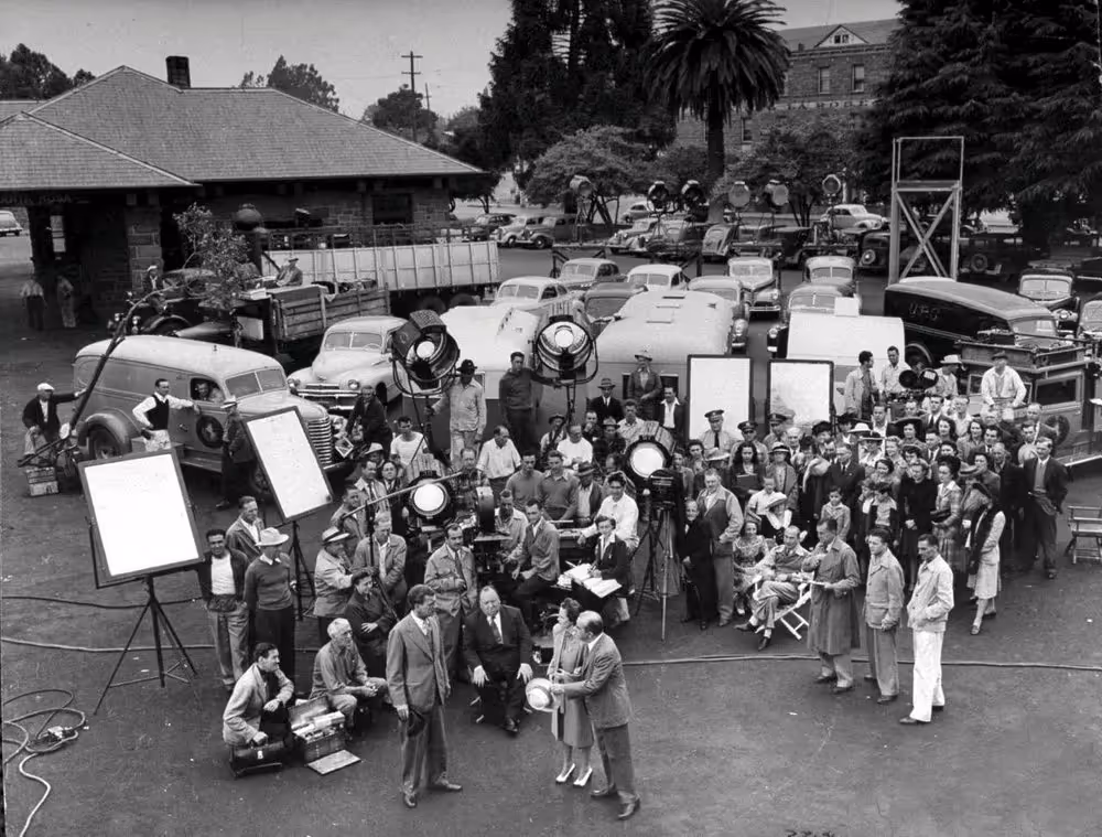 Hitchcock directing Shadow of a Doubt, 1943