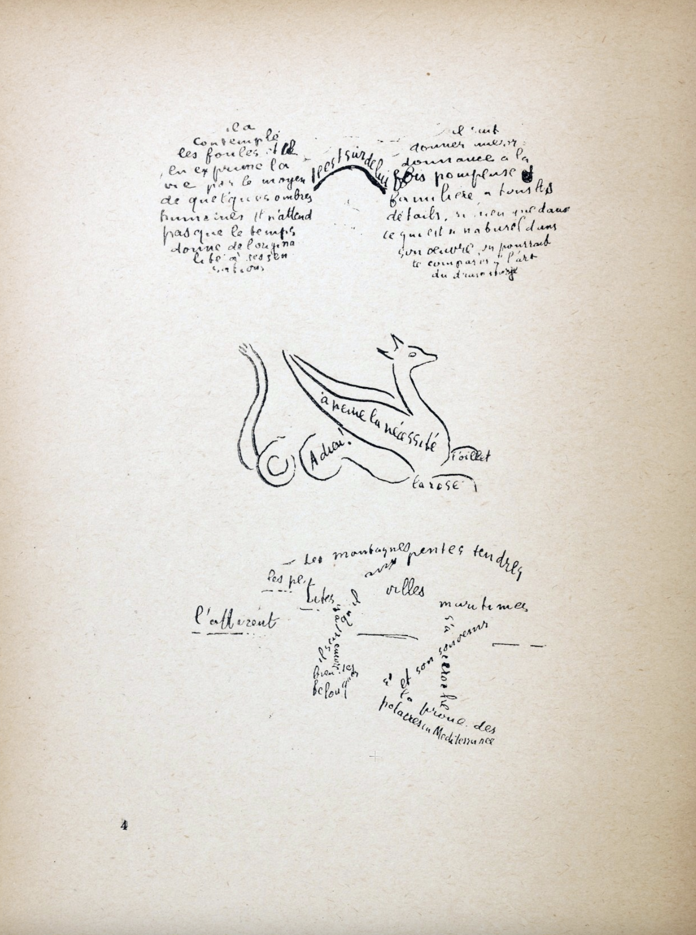Guilliaume Apollinaire, 1918. Calligram
