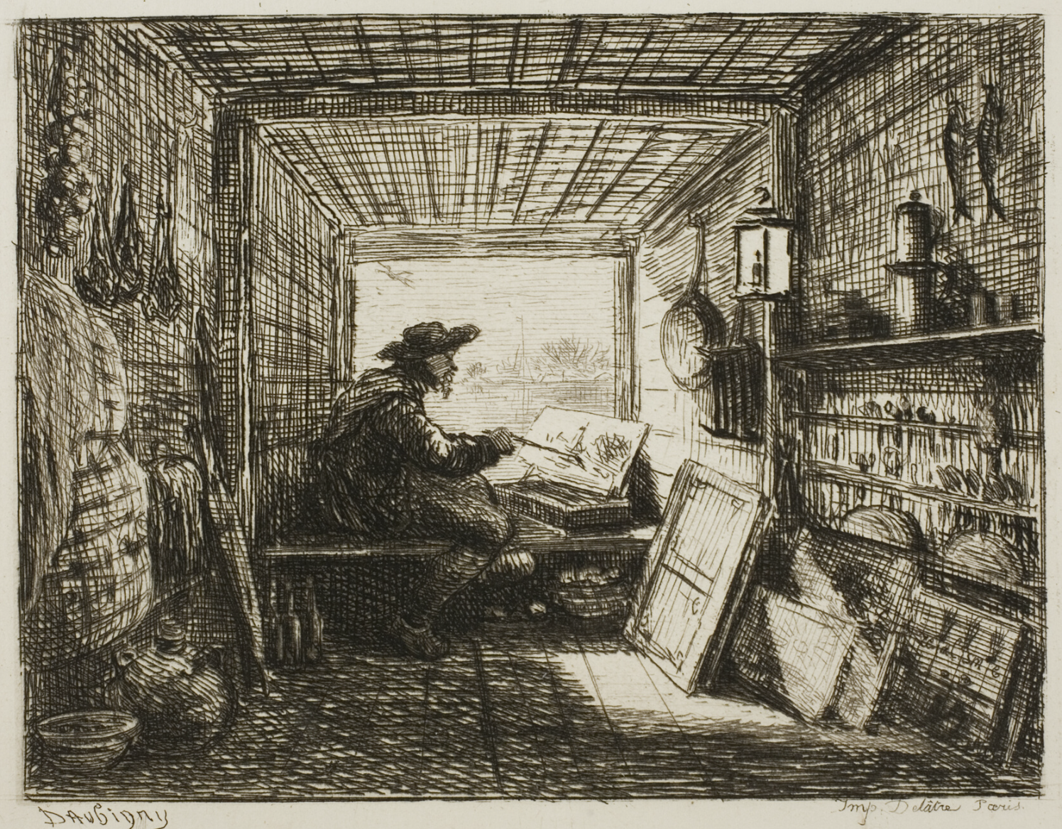 Charles-François Daubigny, The Boat Studio. 1861