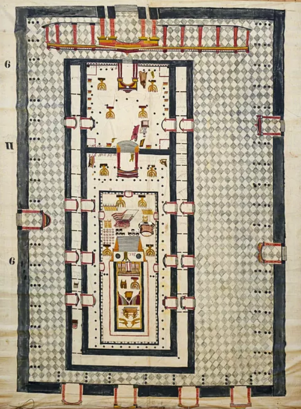 A layout of the interior chambers of the Temple of Solomon