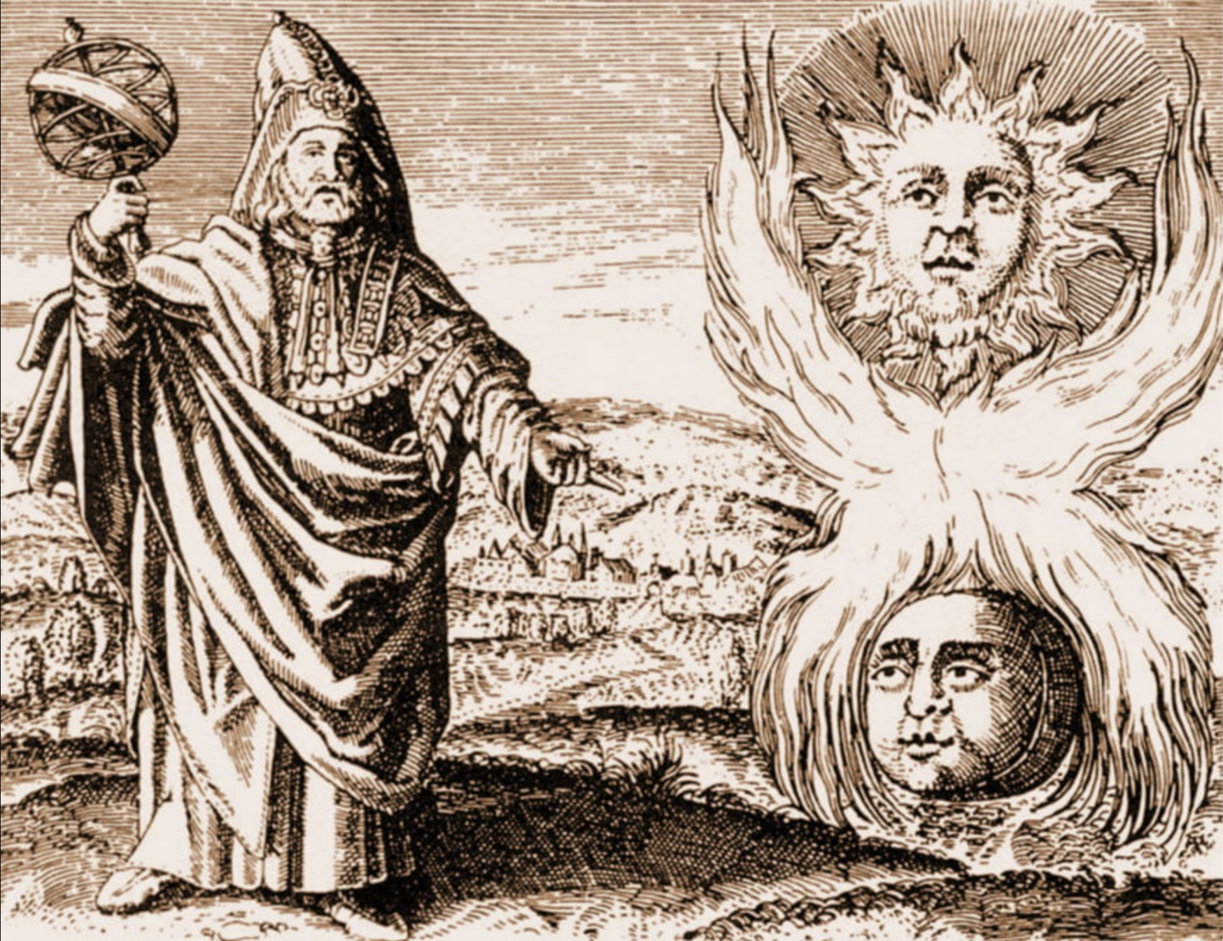 An etching of Abramelin the Mage