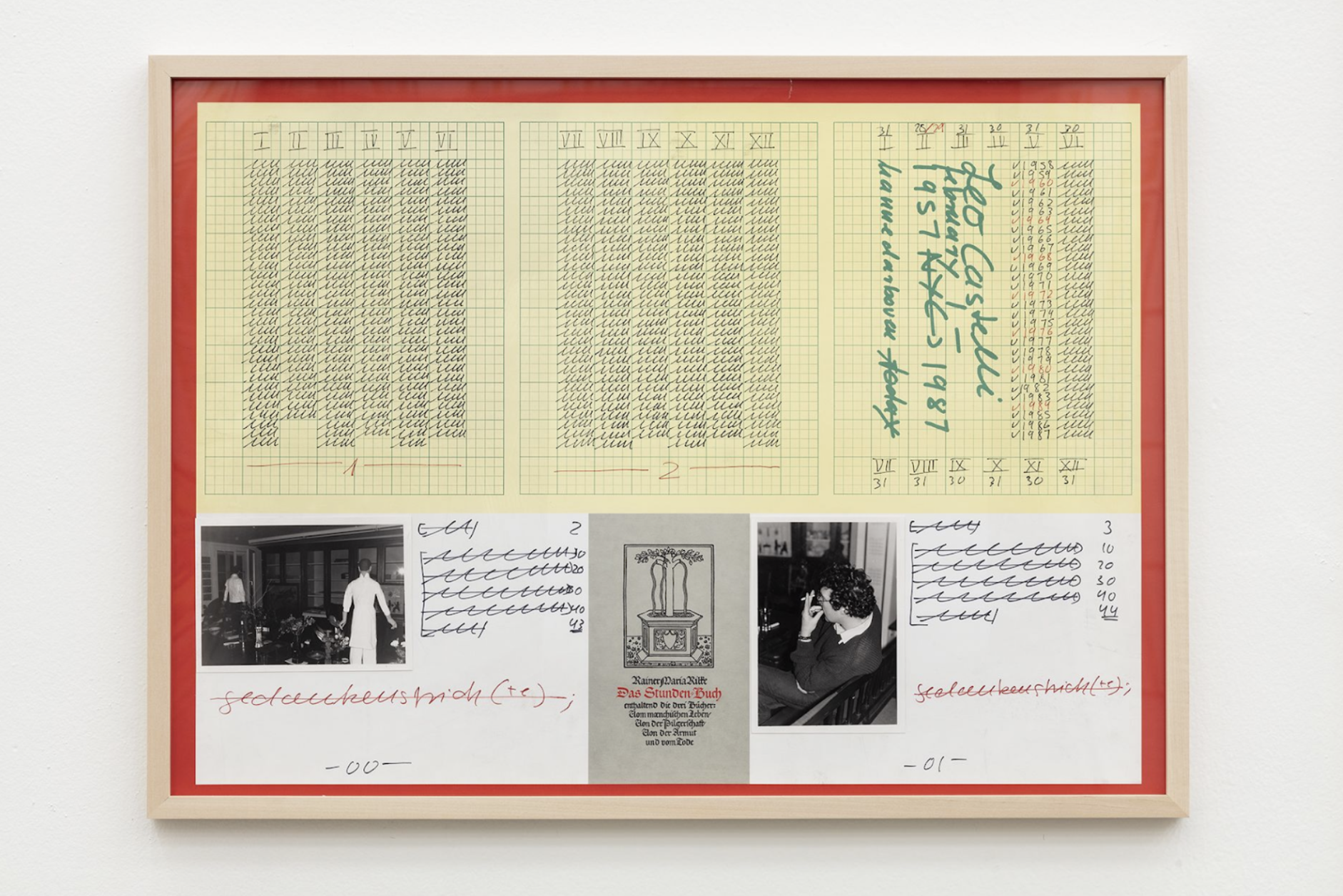 R.M. Rilke - Das Studenbuch Leo Castelli, 1987. Hanne Darboven