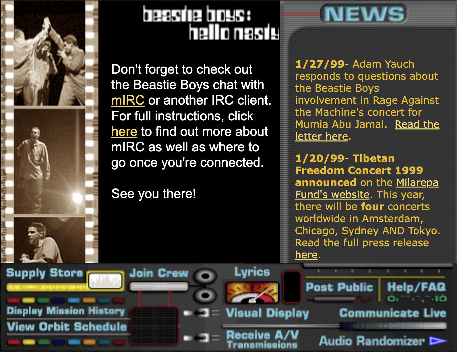 www.beastieboys.com in December of 1998
