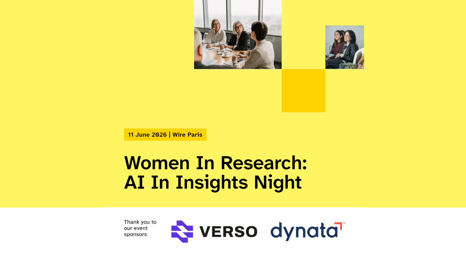 Verso, Sponsor of the next Women In Research event !