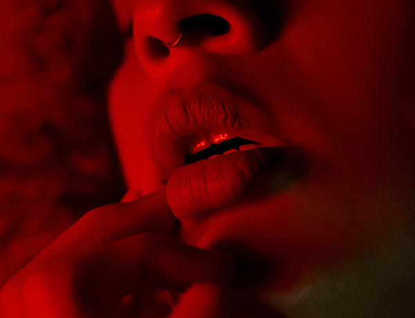 mouth open with pleasure