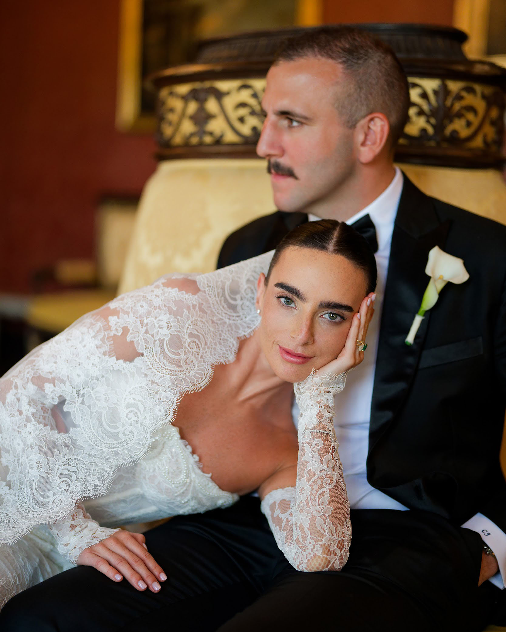 Elegant bride and groom in Malta