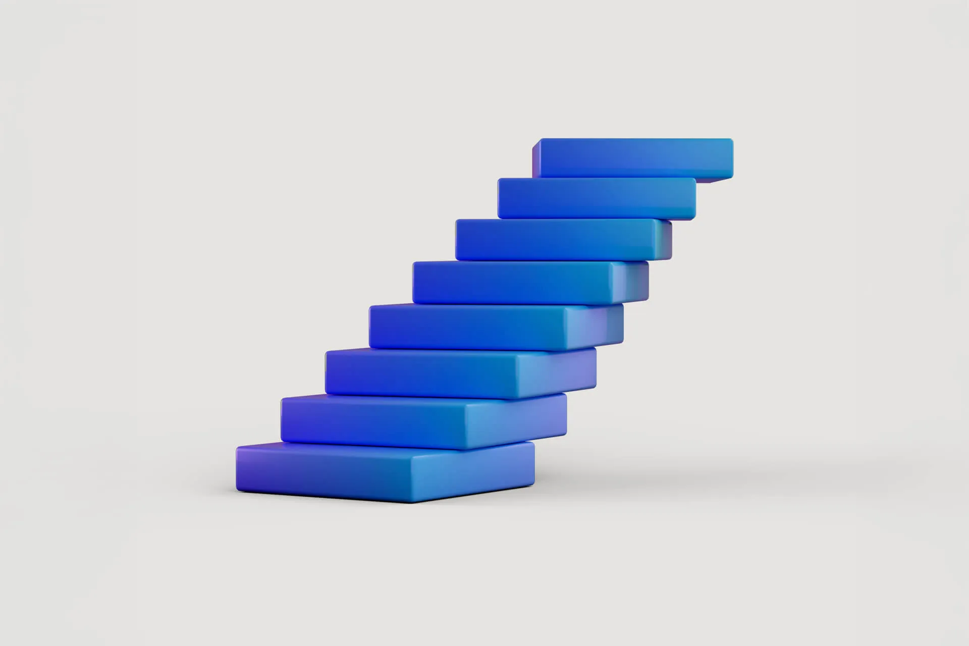 Blaue Treppenstufen als Sinnbild für Struktur statt Diskussion im Brand Sprint