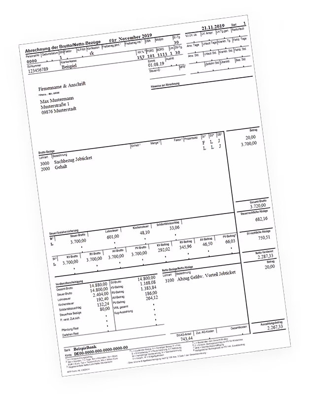 Cluttered, hard-to-read payslip.
