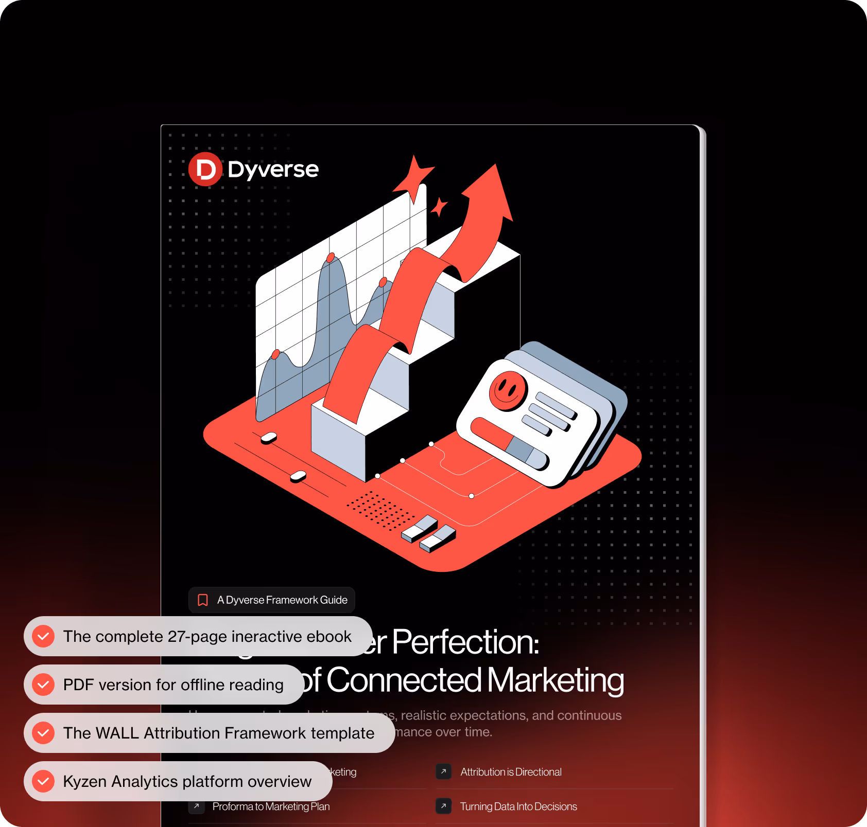 Illustration of various digital devices displaying website layouts with red, black, and white design elements and placeholder images.