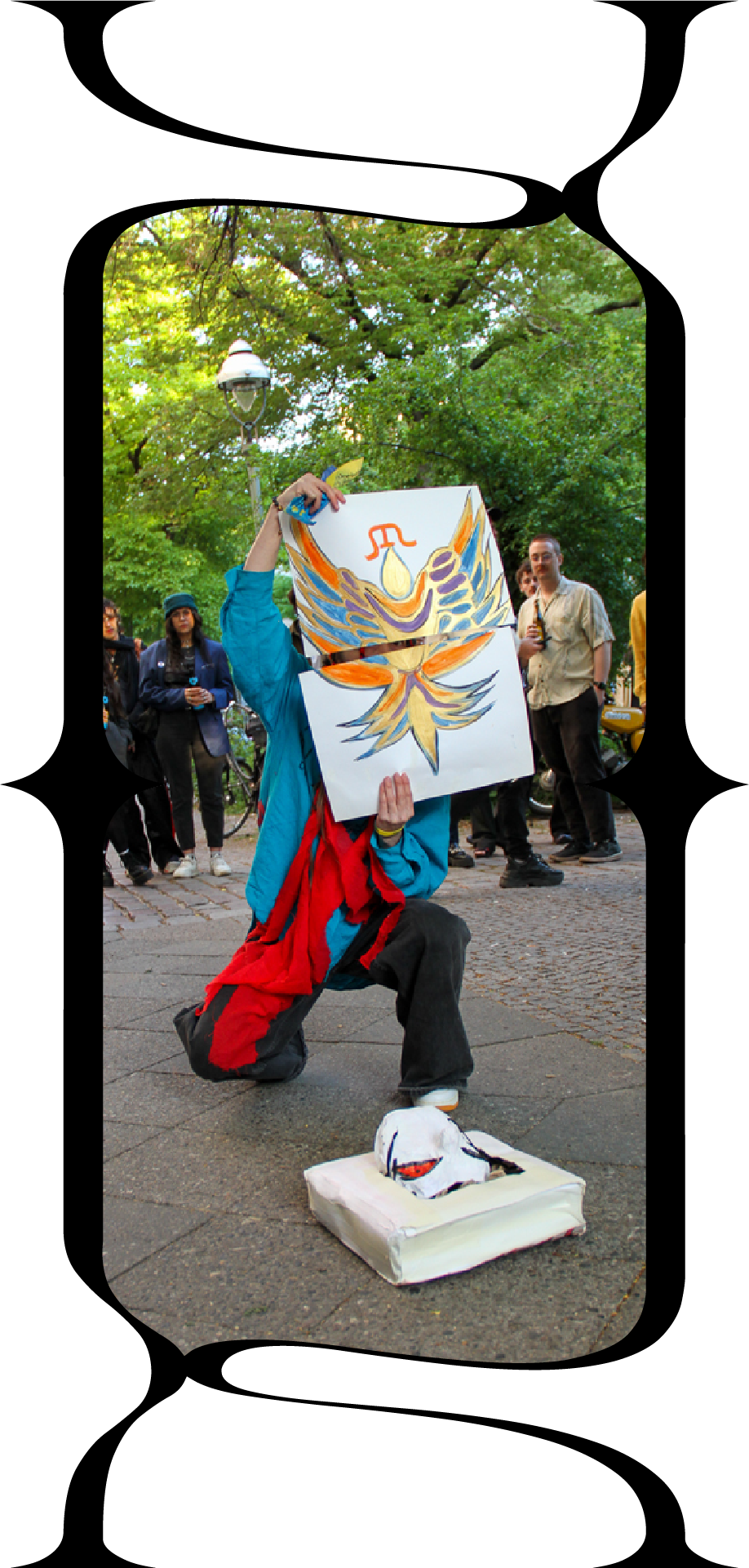Ukranian performance artist performing a resistance and solidarity exhibition at new fears gallery, berlin