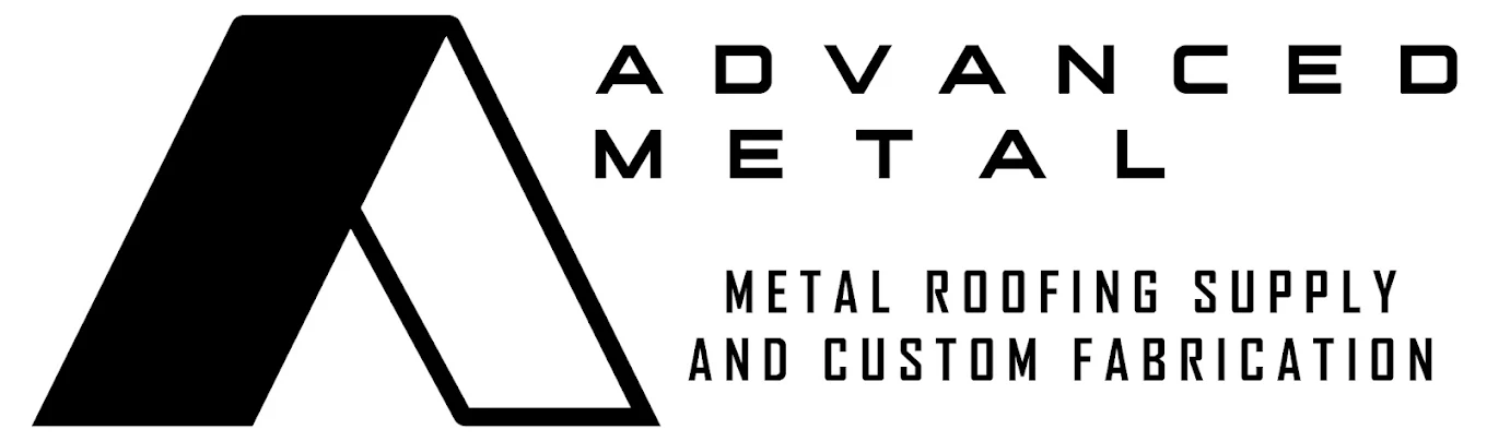 Advanced Metal logo with text: Metal roofing supply and custom fabrication.