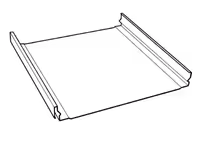 Black steel sheet metal panel with raised edges on three sides.
