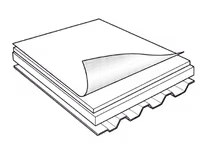 Sketch of a sliced mattress showing layered internal foam and cushioning structure.