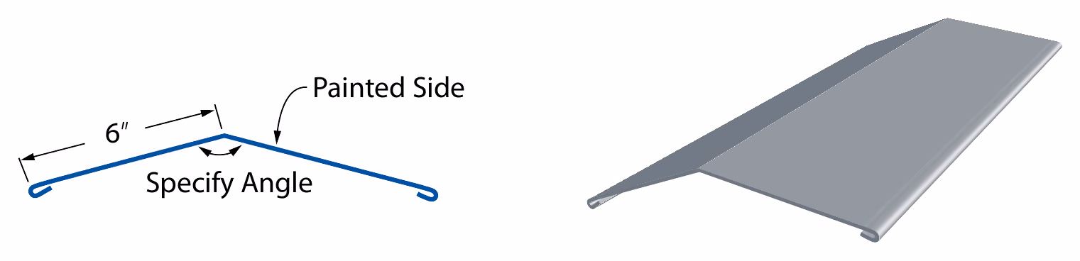Ridge / Hip Cover profile diagram and 3D render