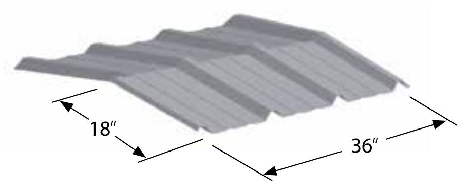 Formed Ridged Cover profile diagram and 3D render