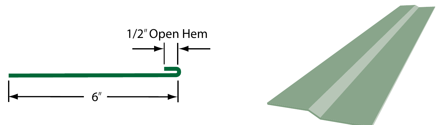 Valley Cleat profile diagram and 3D render
