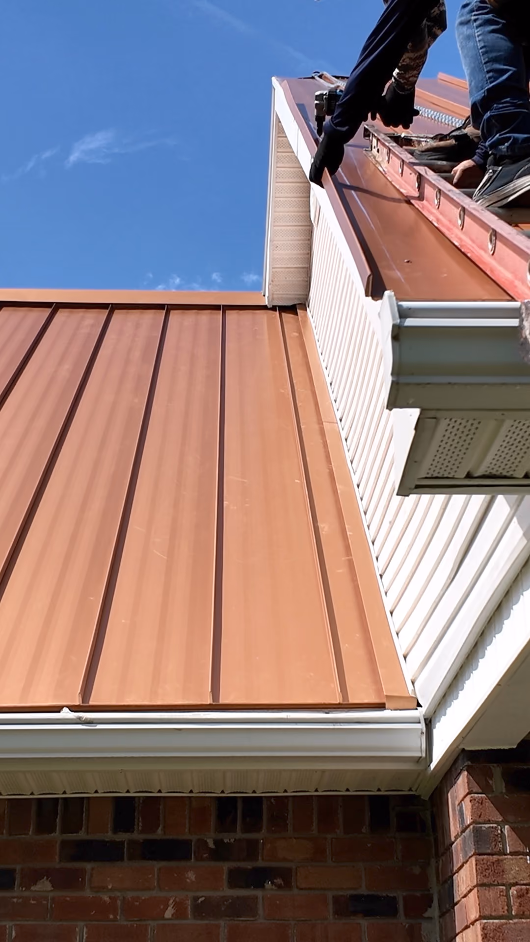 Measuring the edge cap on a standing seam metal roof