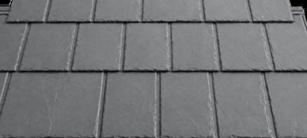 Gray interlocking metal shingle roof texture on a Nashville home