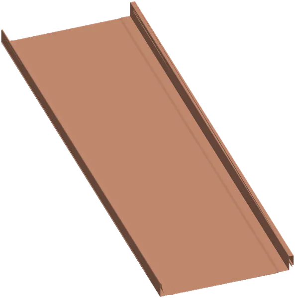 Copper Standing Seam - 14 in roof panel profile