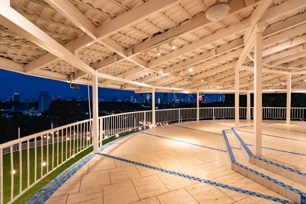 The night view of sky balcony at Whitehouse @ The Estate on Federal Hill