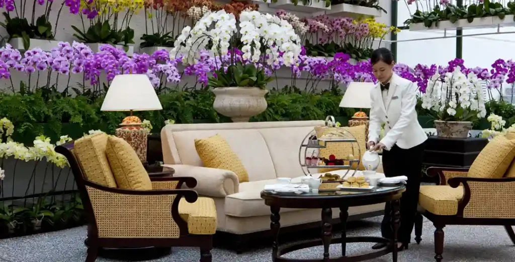 Elegant private dining setup at The Orchid Conservatory, Majestic Hotel KL, ideal for small corporate events, executive meetings, and client appreciation dinners.