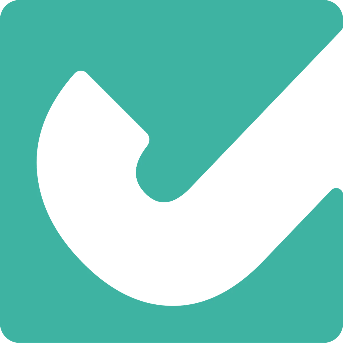 Black rotary phone handset icon within a teal rounded square background.