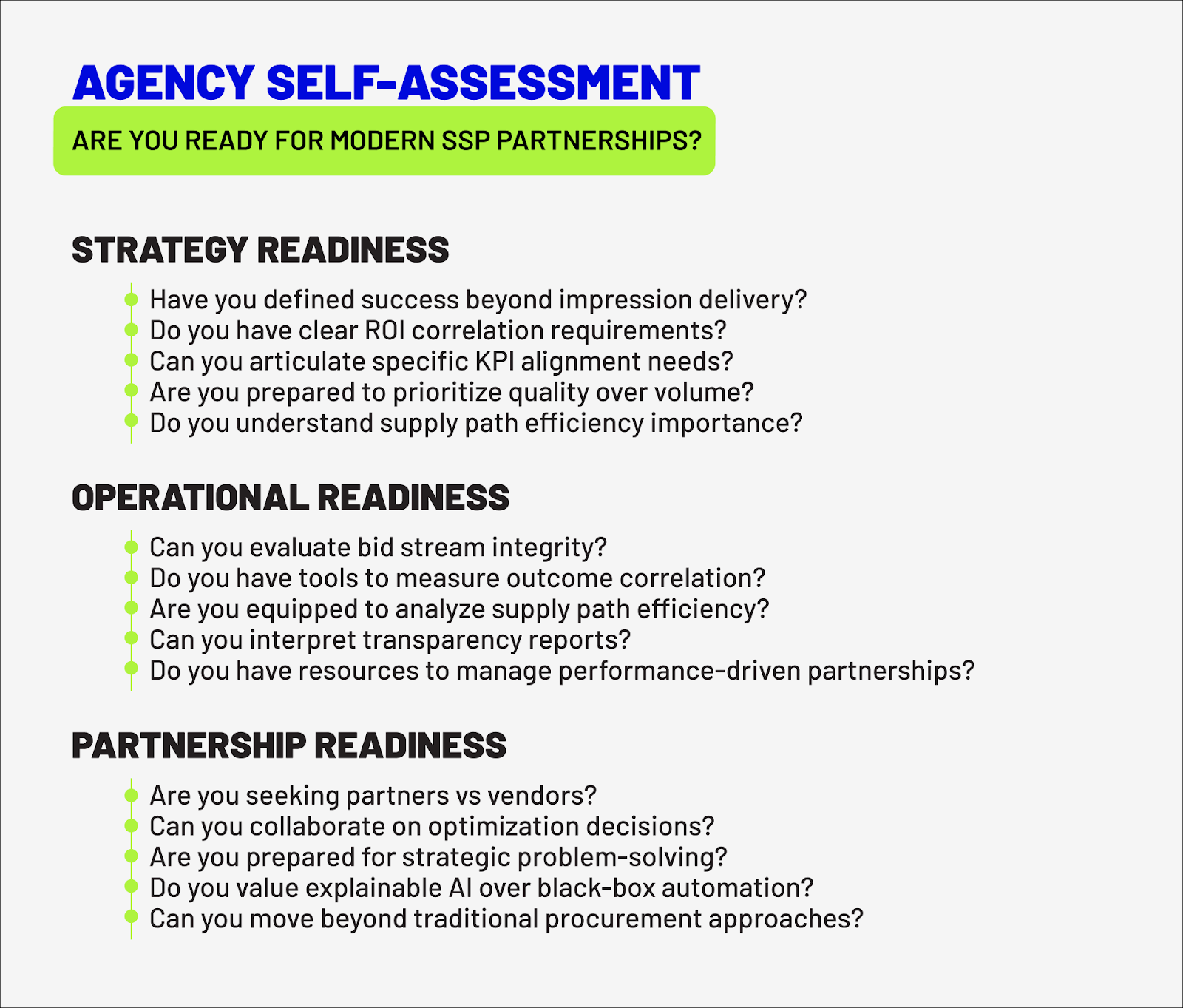 Agency self-assessment