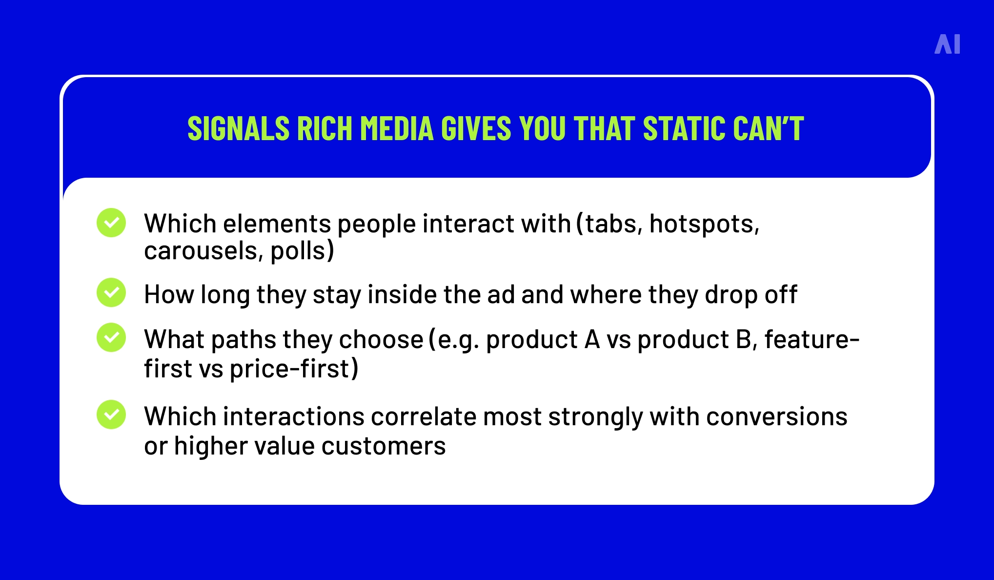signals rich media gives you that static can't