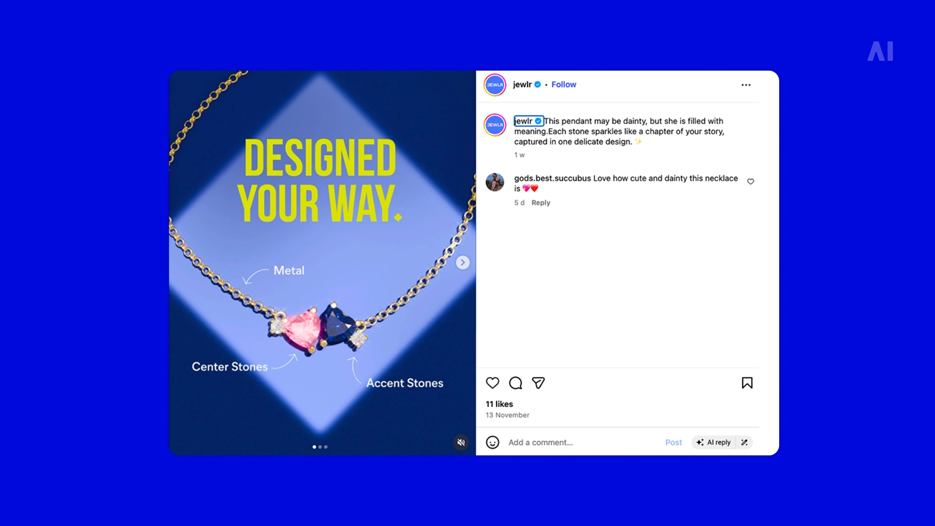 Jewellery retailer Jewlr used dynamic Instagram carousel ads