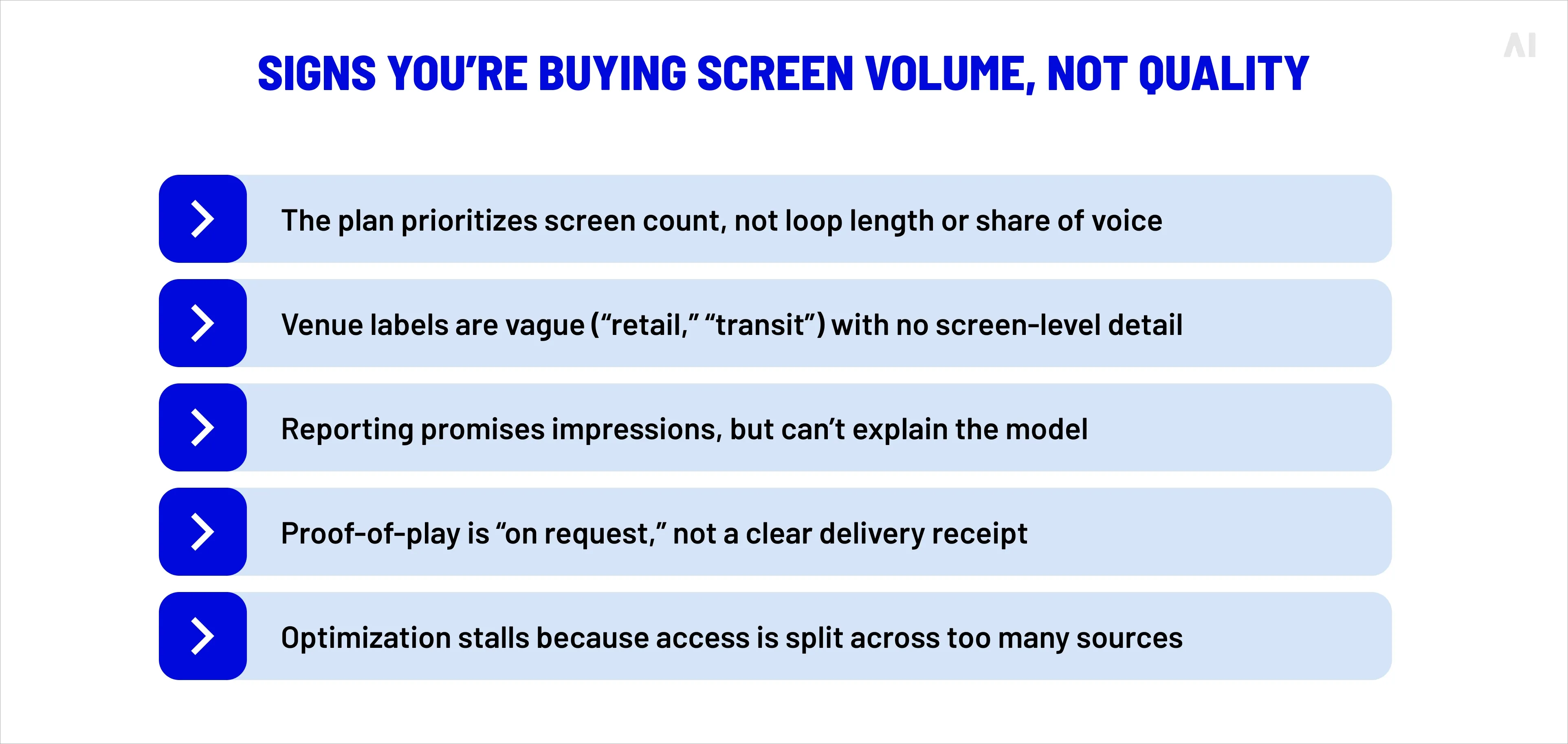 signs you're buying screen volume, not quality