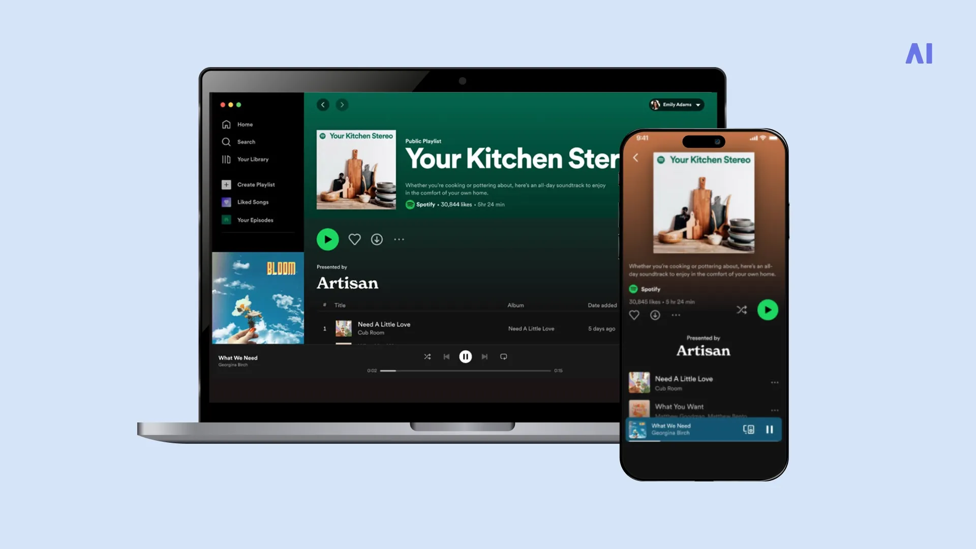 Brand-sponsored placement in themed playlists
