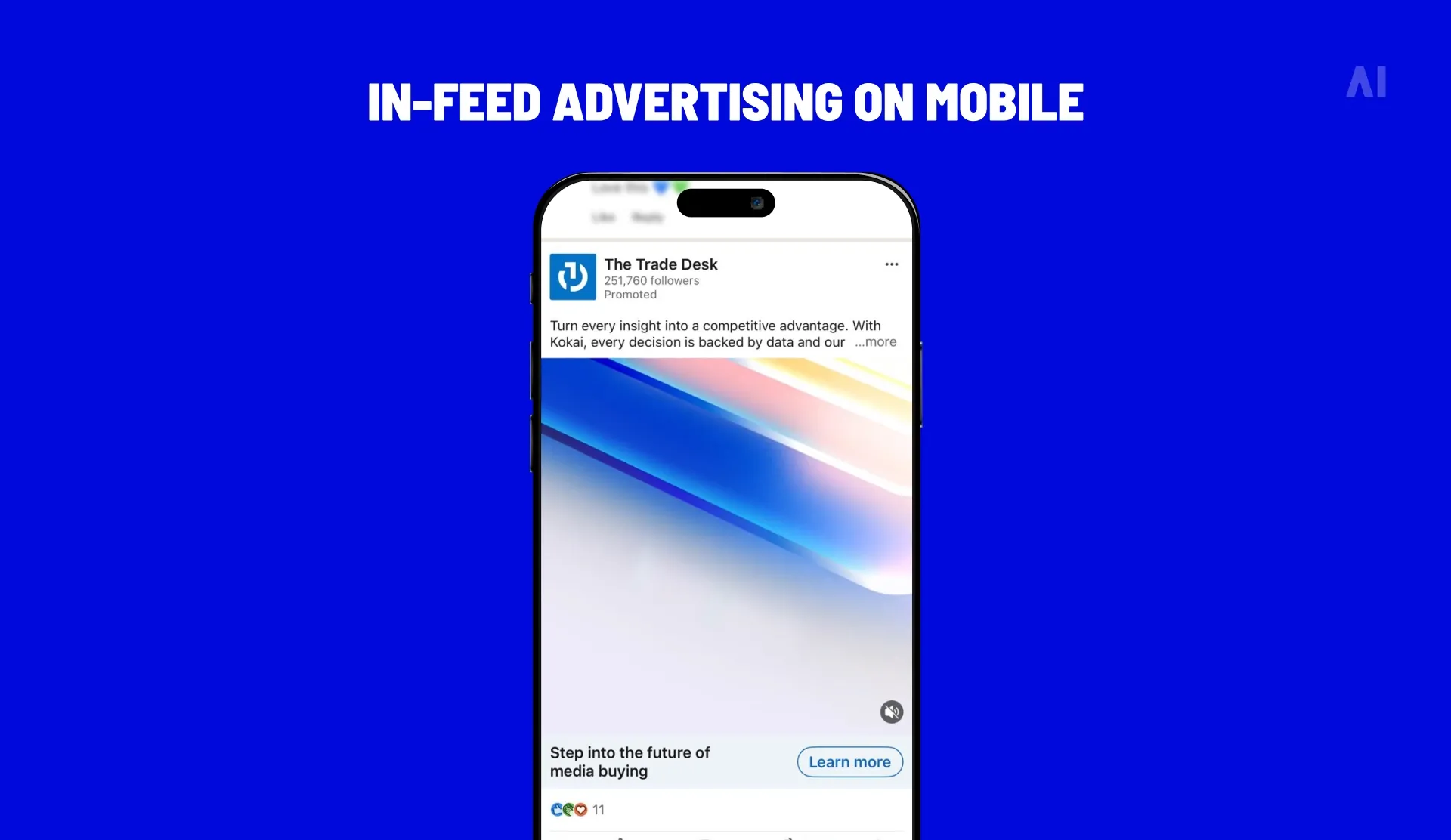 Example of in-feed advertising on mobile