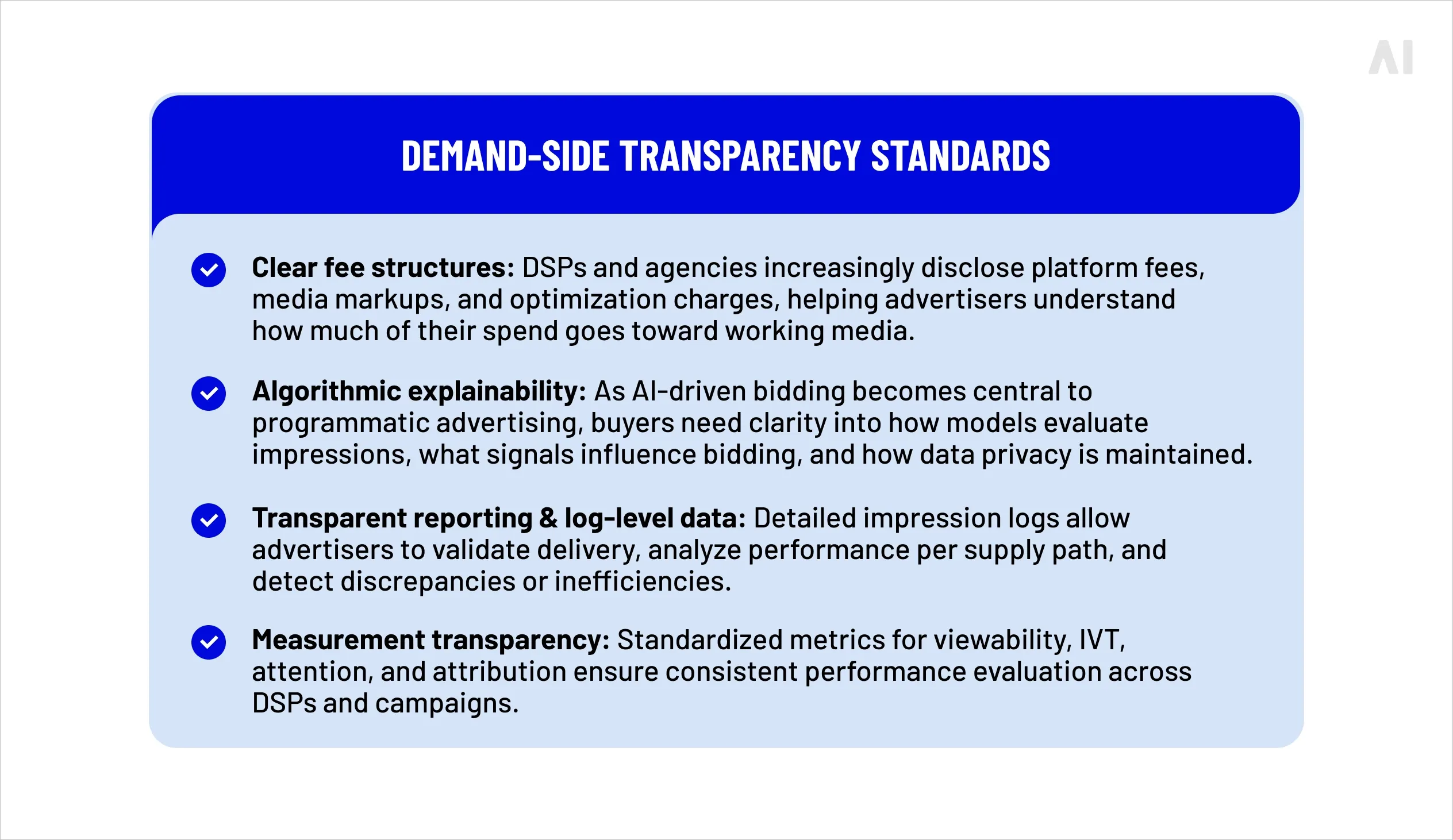Demand-side transparency standards