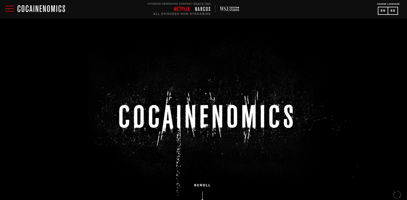 use case: Cocainemonics by Netflix & WSJ