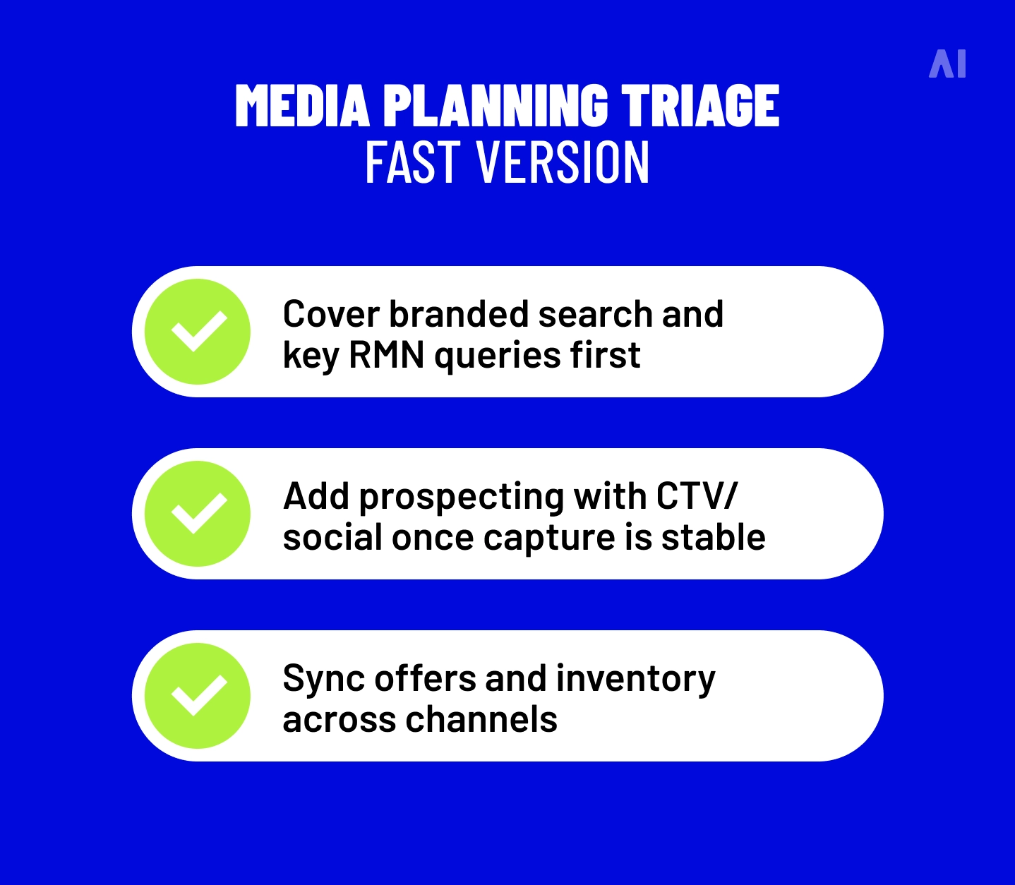 Media planning triage (fast version)