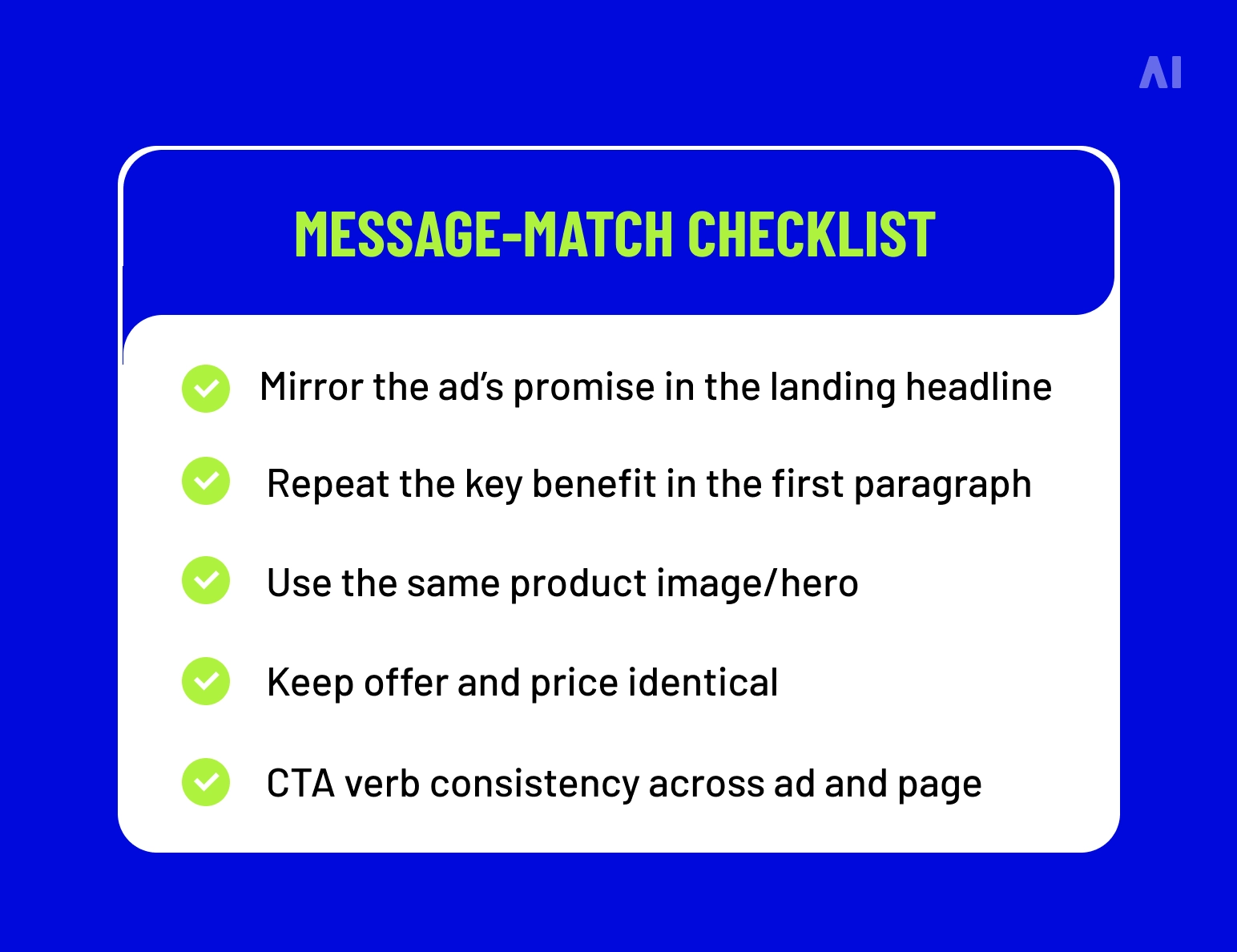 message-match checklist
