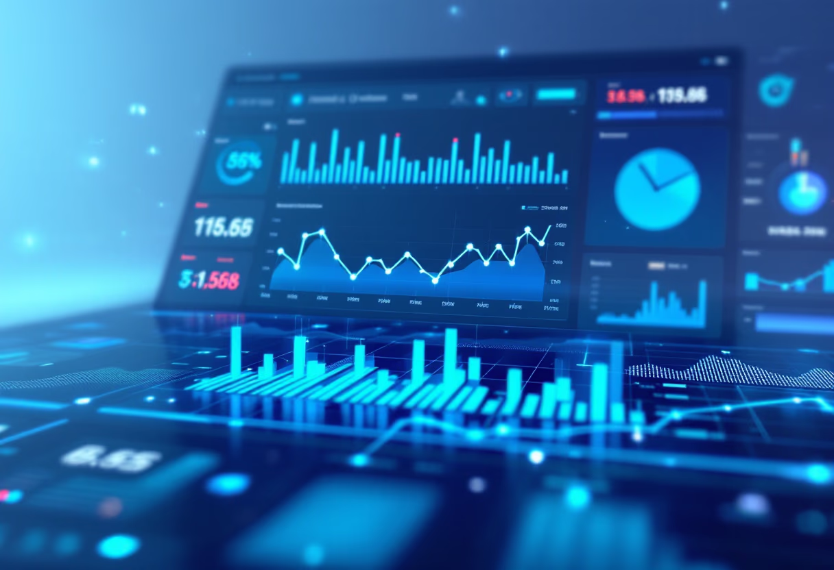 [background image] image of futuristic technology (for a data analytics and business intelligence)