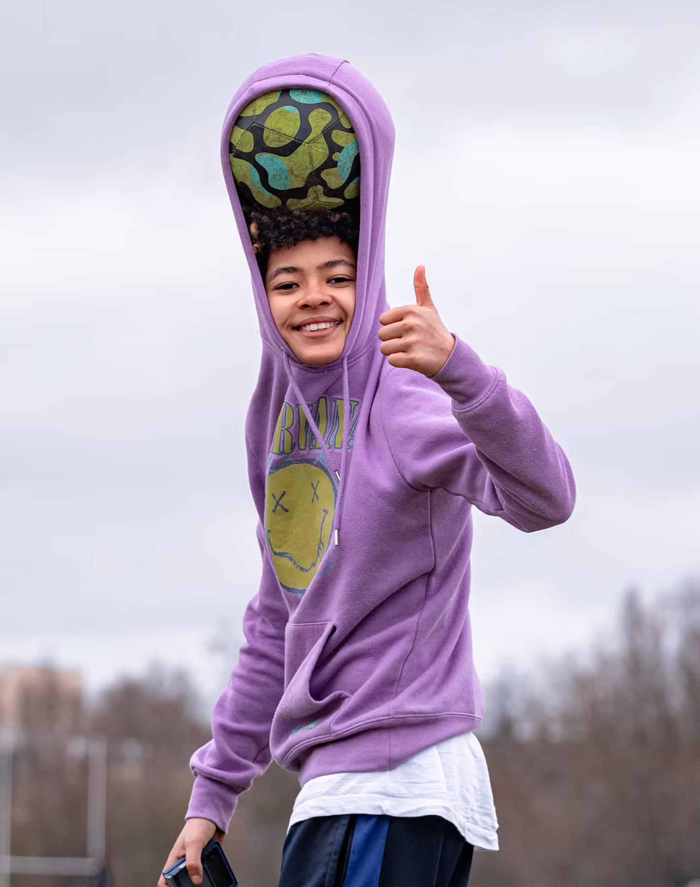 Football players in action