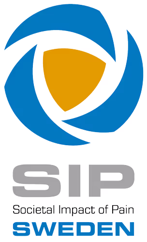 SIP Sweden logo with a blue and yellow circular design above the text 'SIP Societal Impact of Pain SWEDEN'.