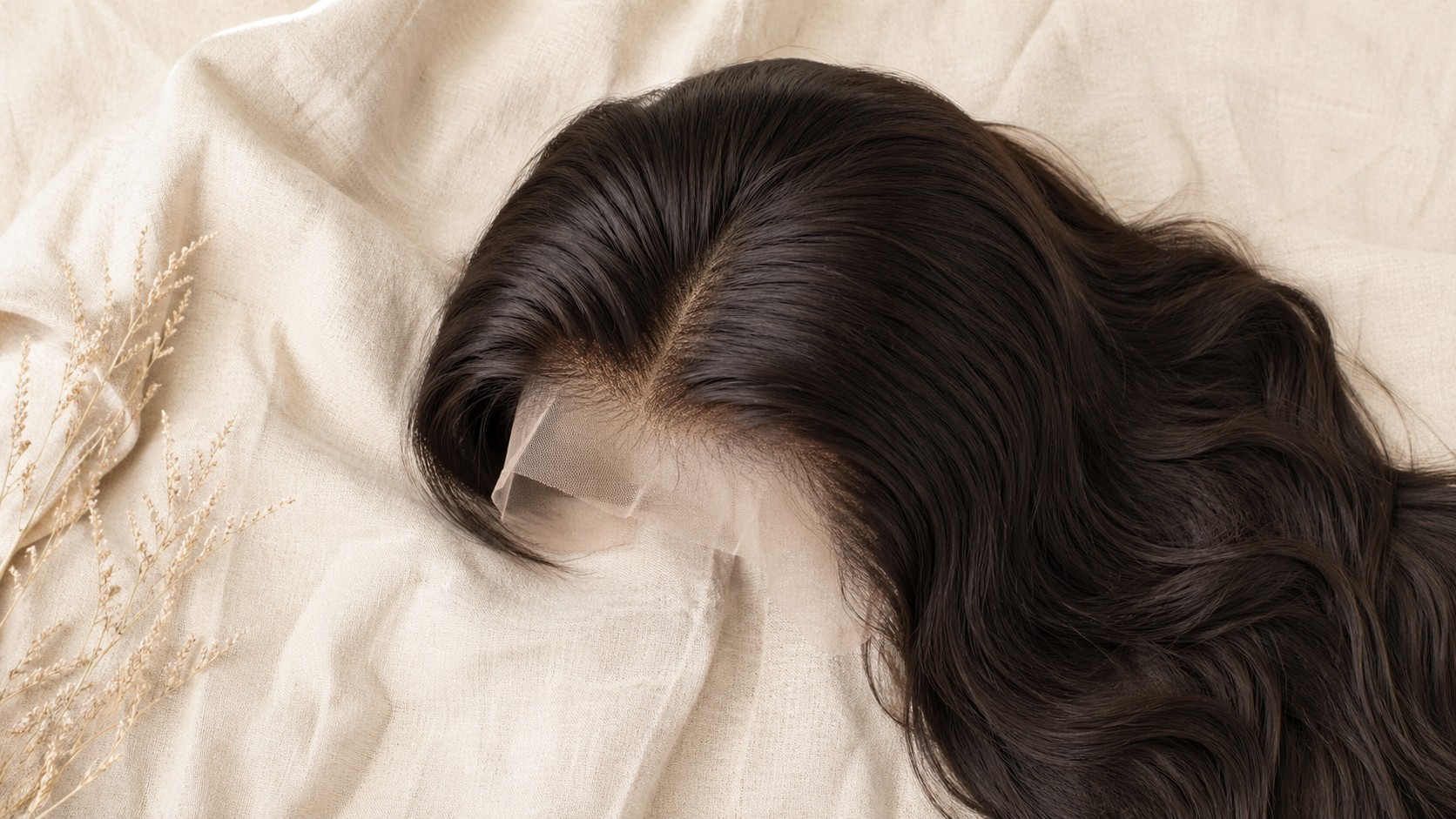 Beginner-friendly wig on cream linen surface — best wig for beginners guide