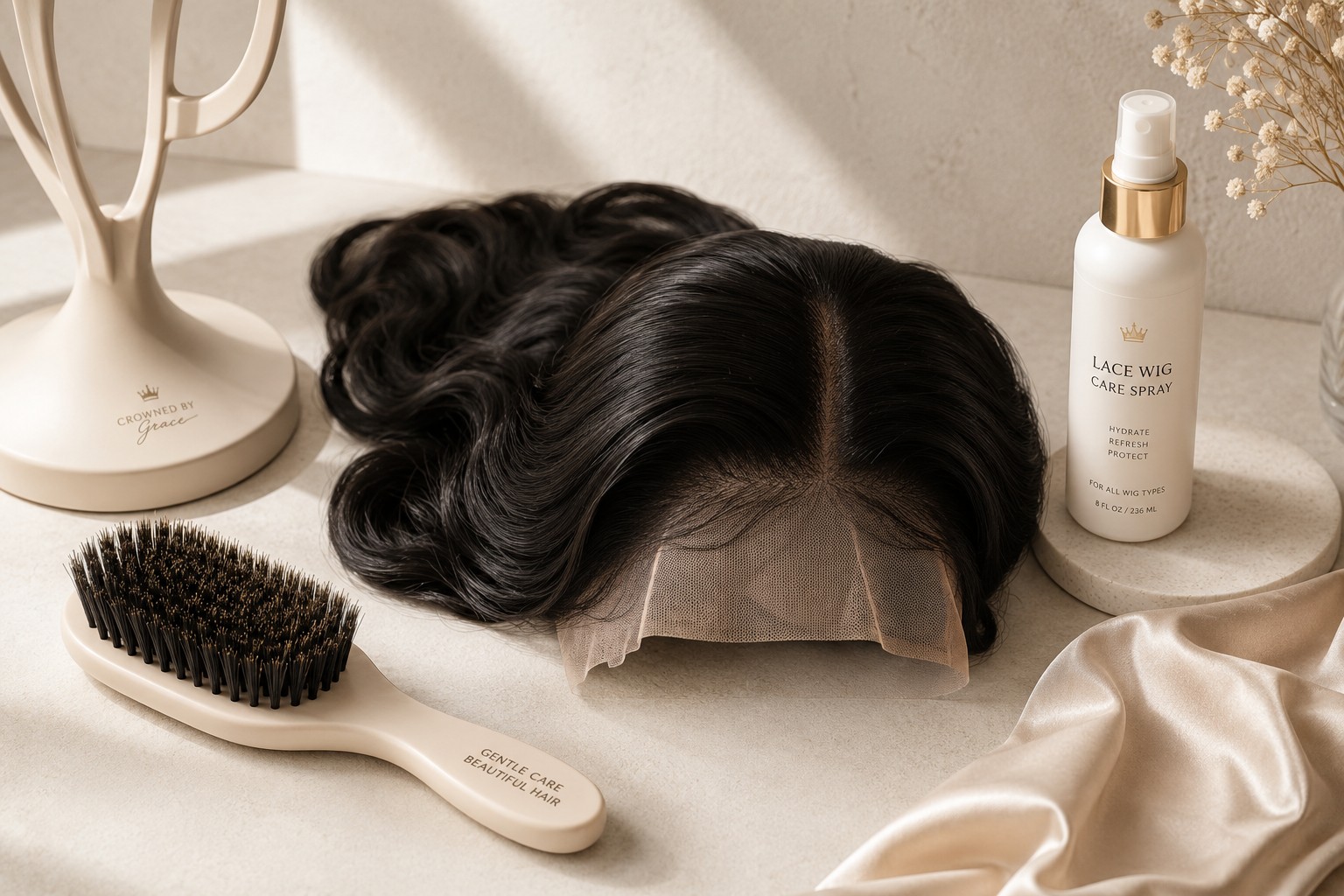 Daily care and maintenance for lace wigs — lace fronts tolerate a lower-effort routine while full lace wigs need gentler, more careful handling.